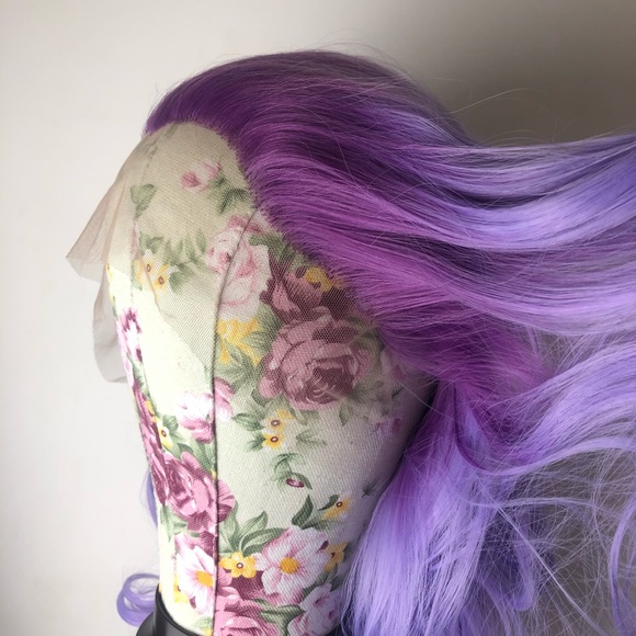 - EVERY 16” PURPLE OMBRÉ CURLY Lace Front Wig